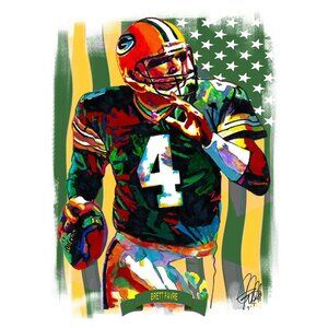 Brett Favre Green Bay Packers Football Sports Poster Print Art 18x24